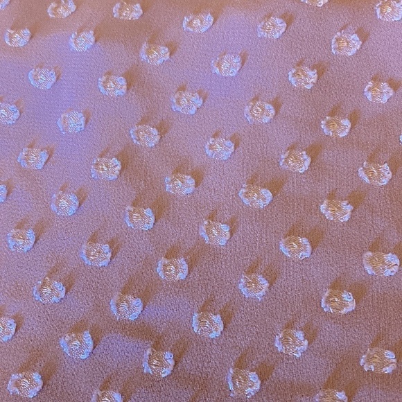 Black Rainn | Blush Polka Dot Blouse Neck Bow Tie Chiffon Overlay Plus Size 2X - Picture 6 of 6